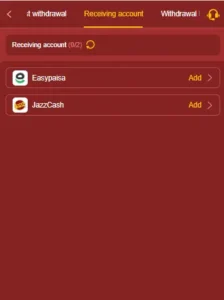 Shah Spin withdrawal account setup with EasyPaisa and JazzCash